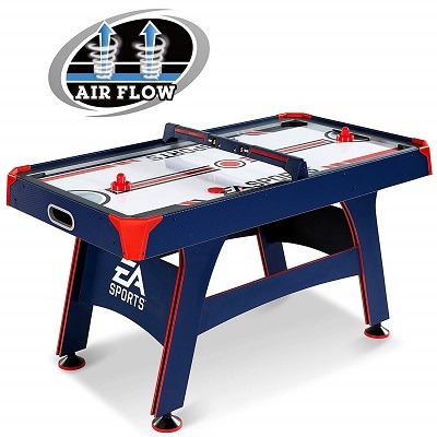 EA Sports 60 Inch Air Powered Hockey Table with Overhead Electronic Scorer